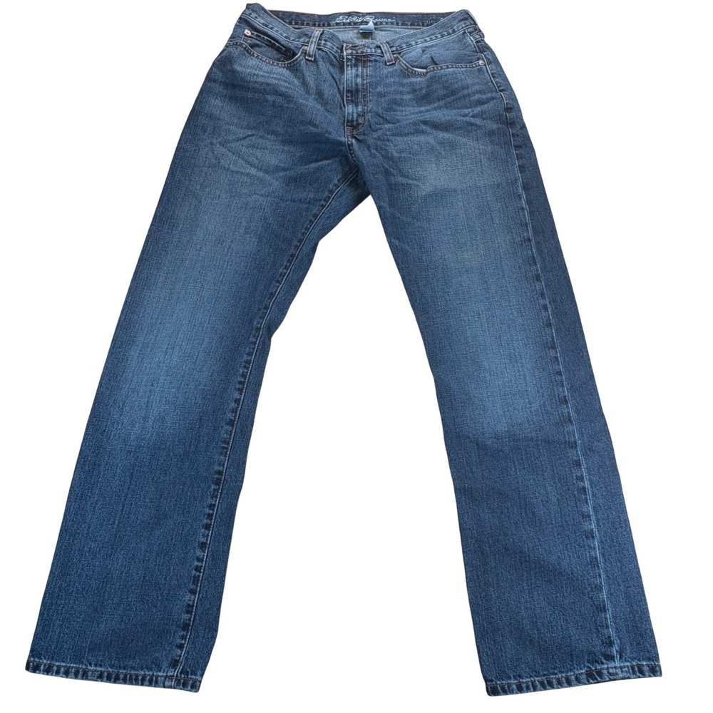 Eddie Bauer Jeans Mens 32x30 (Tag 34x32) Original Fit Straight Leg Blue Denim - Picture 1 of 11